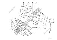 Seat,rear,cushion&cover, through loading for BMW 528i 1995