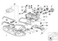 Single components for headlight for BMW 528i 1995